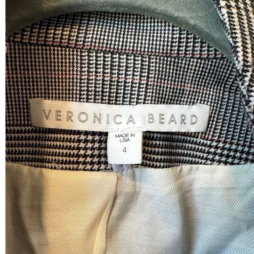 VERONICA BEARD Paloma Dickey Blazer Size 4 Gray Houndstooth Wool Blend Preppy - Picture 5 of 16